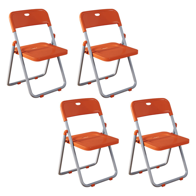 Contemporary Home Metal Dining Chair Open Back Armless Dining Side Chair Orange 4 Piece Set Clearhalo ' kitchen&dining_furn' 'Dining Chairs' 'Dining Tables & Seating' 'dining_chair' 'furn' 'furn_dining_chair' 'Furniture' 'furniture_dining_chair' 'Kitchen & Dining Furniture' 'kitchen' 4056810