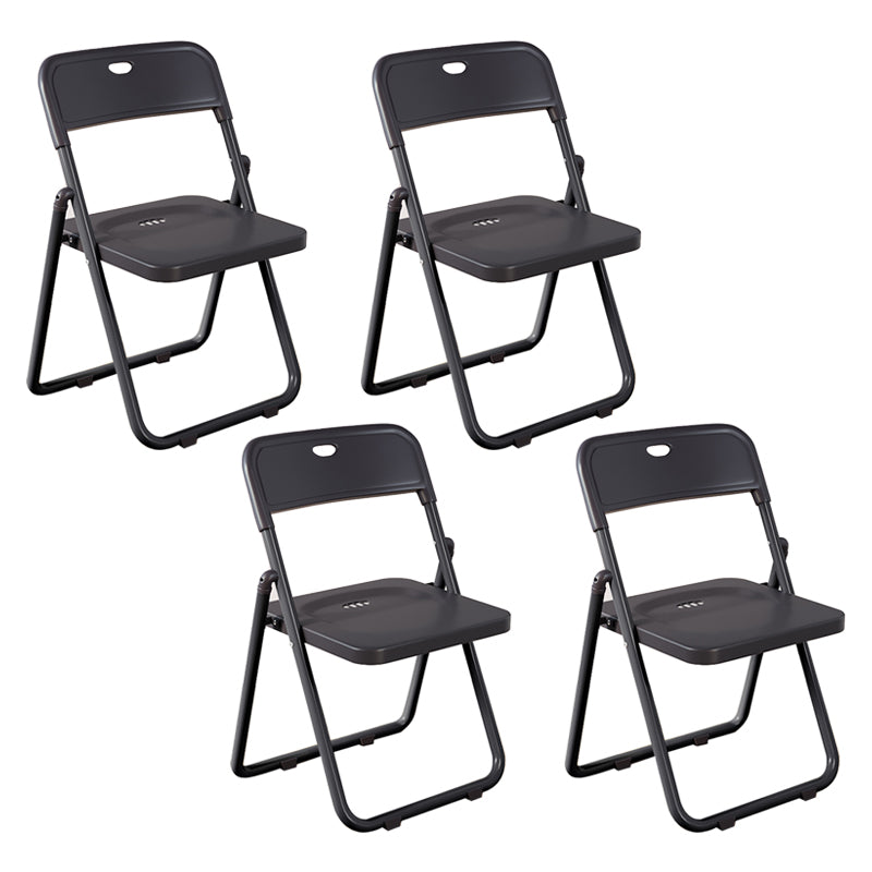 Contemporary Home Metal Dining Chair Open Back Armless Dining Side Chair Gloss Black 4 Piece Set Clearhalo ' kitchen&dining_furn' 'Dining Chairs' 'Dining Tables & Seating' 'dining_chair' 'furn' 'furn_dining_chair' 'Furniture' 'furniture_dining_chair' 'Kitchen & Dining Furniture' 'kitchen' 4056824