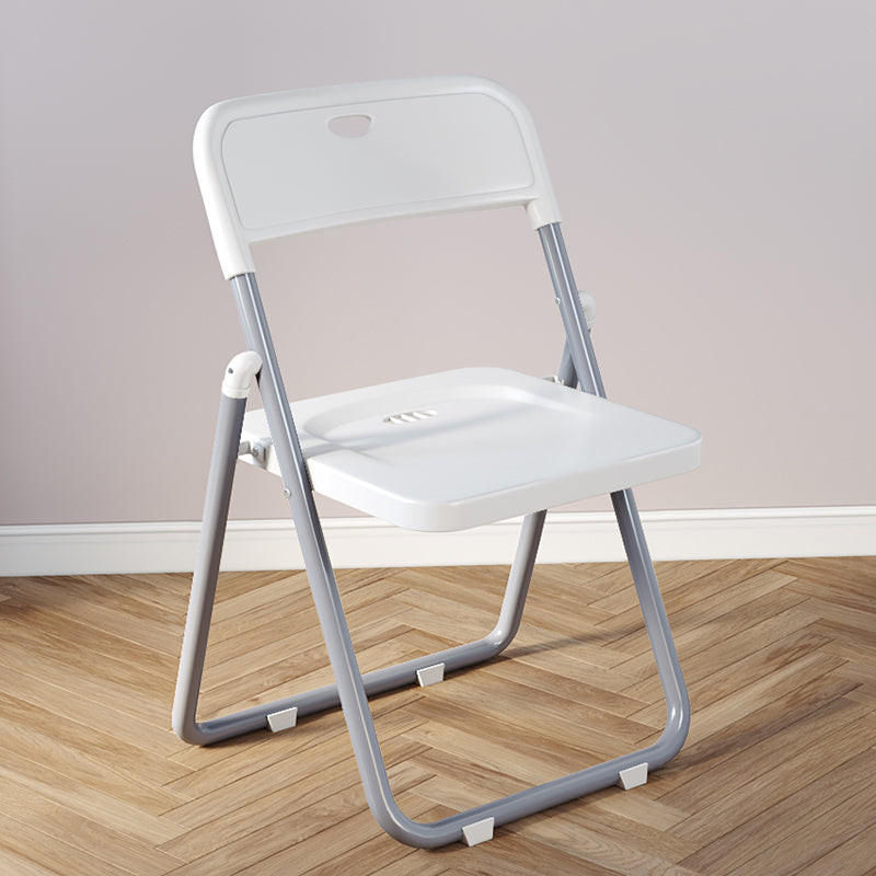 Contemporary Home Metal Dining Chair Open Back Armless Dining Side Chair White 1 Piece Clearhalo ' kitchen&dining_furn' 'Dining Chairs' 'Dining Tables & Seating' 'dining_chair' 'furn' 'furn_dining_chair' 'Furniture' 'furniture_dining_chair' 'Kitchen & Dining Furniture' 'kitchen' 4056825