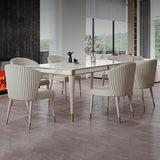 Medieval Modern Luxury Sintered Stone Top Dining Table Rectangle Table in White with 4 Legs Clearhalo ' dining_table' 'Dining Tables & Seating' 'Dining Tables' 'furn' 'furn_dining_table' 'Furniture' 'furniture_dining_table' 'Kitchen & Dining Furniture' 'kitchen&dining_furn' 'kitchen' 'kitchen_dining_table' 4060538