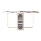Modern Sintered Stone Dining Table Oval Drop-Leaf 59" Dining Table with Gold Frame White Without Chairs Clearhalo ' dining_table' 'Dining Tables & Seating' 'Dining Tables' 'furn' 'furn_dining_table' 'Furniture' 'furniture_dining_table' 'Kitchen & Dining Furniture' 'kitchen&dining_furn' 'kitchen' 'kitchen_dining_table' 4060600