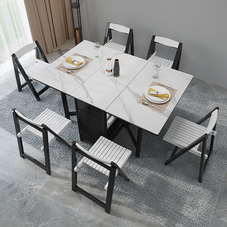 Foldable Dining Table Modern Rectangle Table with Storage Base (table only) Clearhalo ' dining_table' 'Dining Tables & Seating' 'Dining Tables' 'furn' 'furn_dining_table' 'Furniture' 'furniture_dining_table' 'Kitchen & Dining Furniture' 'kitchen&dining_furn' 'kitchen' 'kitchen_dining_table' 4060625