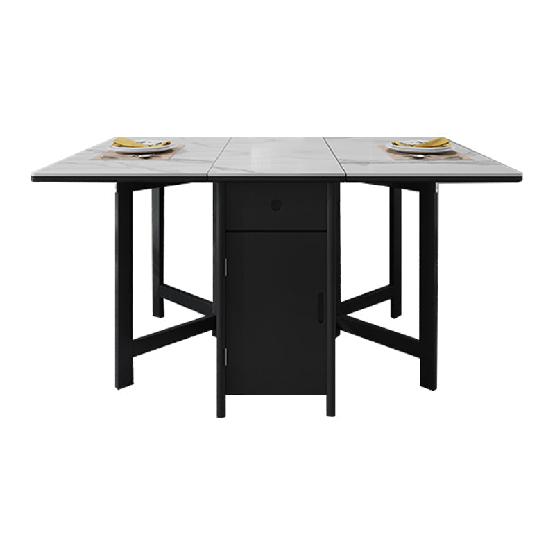 Foldable Dining Table Modern Rectangle Table with Storage Base (table only) White Without Chairs Clearhalo ' dining_table' 'Dining Tables & Seating' 'Dining Tables' 'furn' 'furn_dining_table' 'Furniture' 'furniture_dining_table' 'Kitchen & Dining Furniture' 'kitchen&dining_furn' 'kitchen' 'kitchen_dining_table' 4060630