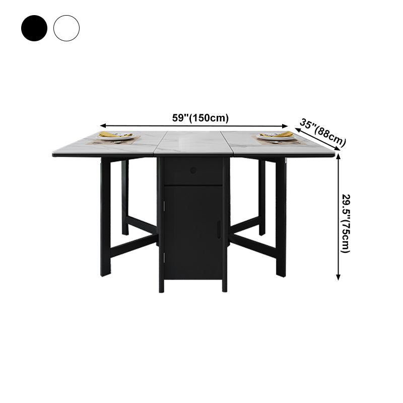 Foldable Dining Table Modern Rectangle Table with Storage Base (table only) Clearhalo ' dining_table' 'Dining Tables & Seating' 'Dining Tables' 'furn' 'furn_dining_table' 'Furniture' 'furniture_dining_table' 'Kitchen & Dining Furniture' 'kitchen&dining_furn' 'kitchen' 'kitchen_dining_table' 4060635