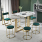 Modern Style White Dining Table Sintered Stone Drop-Leaf 56.3" Table(table only) Clearhalo ' dining_table' 'Dining Tables & Seating' 'Dining Tables' 'furn' 'furn_dining_table' 'Furniture' 'furniture_dining_table' 'Kitchen & Dining Furniture' 'kitchen&dining_furn' 'kitchen' 'kitchen_dining_table' 4060640