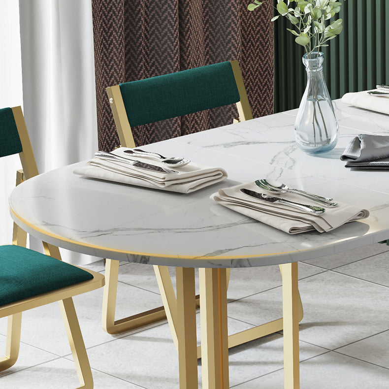 Modern Style White Dining Table Sintered Stone Drop-Leaf 56.3" Table(table only) Clearhalo ' dining_table' 'Dining Tables & Seating' 'Dining Tables' 'furn' 'furn_dining_table' 'Furniture' 'furniture_dining_table' 'Kitchen & Dining Furniture' 'kitchen&dining_furn' 'kitchen' 'kitchen_dining_table' 4060642