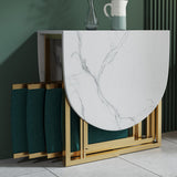 Modern Style White Dining Table Sintered Stone Drop-Leaf 56.3" Table(table only) Clearhalo ' dining_table' 'Dining Tables & Seating' 'Dining Tables' 'furn' 'furn_dining_table' 'Furniture' 'furniture_dining_table' 'Kitchen & Dining Furniture' 'kitchen&dining_furn' 'kitchen' 'kitchen_dining_table' 4060645