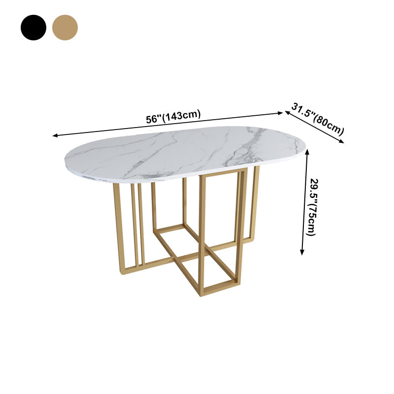 Modern Style White Dining Table Sintered Stone Drop-Leaf 56.3" Table(table only) Clearhalo ' dining_table' 'Dining Tables & Seating' 'Dining Tables' 'furn' 'furn_dining_table' 'Furniture' 'furniture_dining_table' 'Kitchen & Dining Furniture' 'kitchen&dining_furn' 'kitchen' 'kitchen_dining_table' 4060646