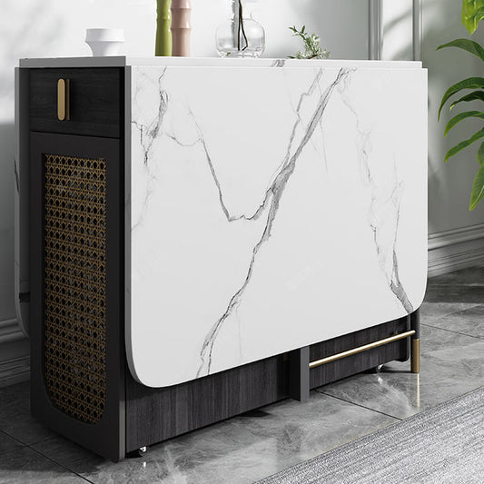 59'' Foldable Sintered Stone Top Dining Table Modern Rectangle Table with Trestle Base Clearhalo ' dining_table' 'Dining Tables & Seating' 'Dining Tables' 'furn' 'furn_dining_table' 'Furniture' 'furniture_dining_table' 'Kitchen & Dining Furniture' 'kitchen&dining_furn' 'kitchen' 'kitchen_dining_table' 4060650