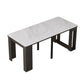 70'' Foldable Sintered Stone Top Dining Table Modern Rectangle Table with 5 Legs Black-White Without Chairs Clearhalo ' dining_table' 'Dining Tables & Seating' 'Dining Tables' 'furn' 'furn_dining_table' 'Furniture' 'furniture_dining_table' 'Kitchen & Dining Furniture' 'kitchen&dining_furn' 'kitchen' 'kitchen_dining_table' 4060661