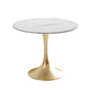 Traditional Luxury Dining Table Round Sintered Stone Dining Table with Tulip Base Gold Without Chairs Clearhalo ' dining_table' 'Dining Tables & Seating' 'Dining Tables' 'furn' 'furn_dining_table' 'Furniture' 'furniture_dining_table' 'Kitchen & Dining Furniture' 'kitchen&dining_furn' 'kitchen' 'kitchen_dining_table' 4060670