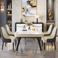 Marble Dining Table Luxury Style 4 Legs Base Rectangle Table for Dining Room Clearhalo ' dining_table' 'Dining Tables & Seating' 'Dining Tables' 'furn' 'furn_dining_table' 'Furniture' 'furniture_dining_table' 'Kitchen & Dining Furniture' 'kitchen&dining_furn' 'kitchen' 'kitchen_dining_table' 4060682