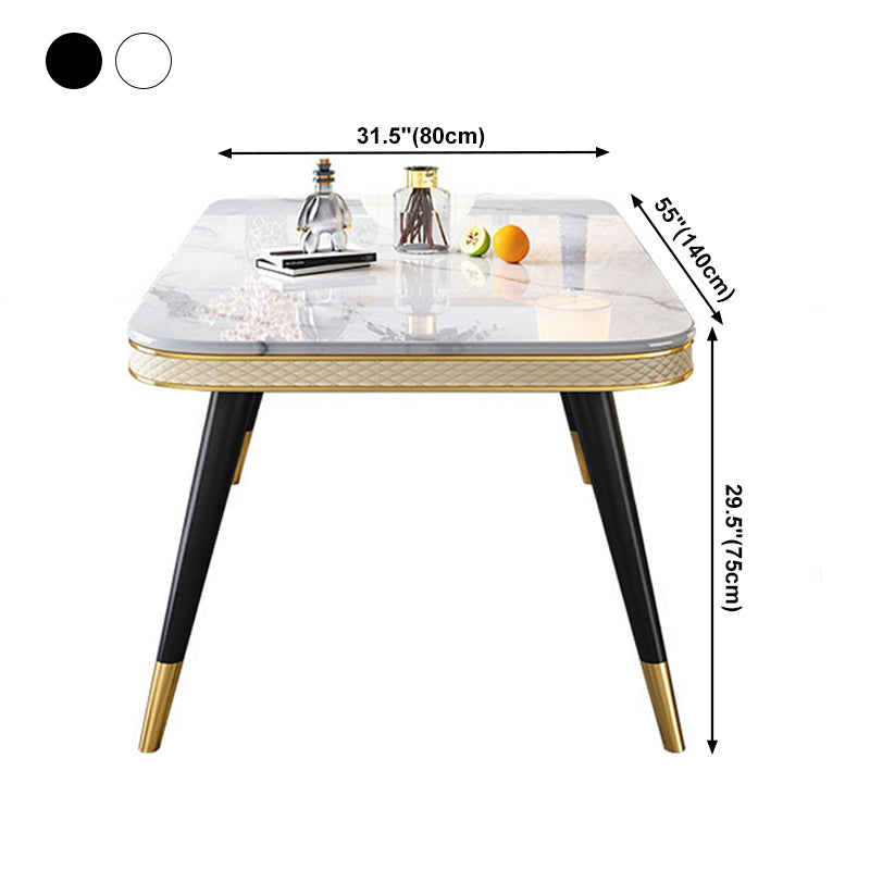 Marble Dining Table Luxury Style 4 Legs Base Rectangle Table for Dining Room Clearhalo ' dining_table' 'Dining Tables & Seating' 'Dining Tables' 'furn' 'furn_dining_table' 'Furniture' 'furniture_dining_table' 'Kitchen & Dining Furniture' 'kitchen&dining_furn' 'kitchen' 'kitchen_dining_table' 4060690