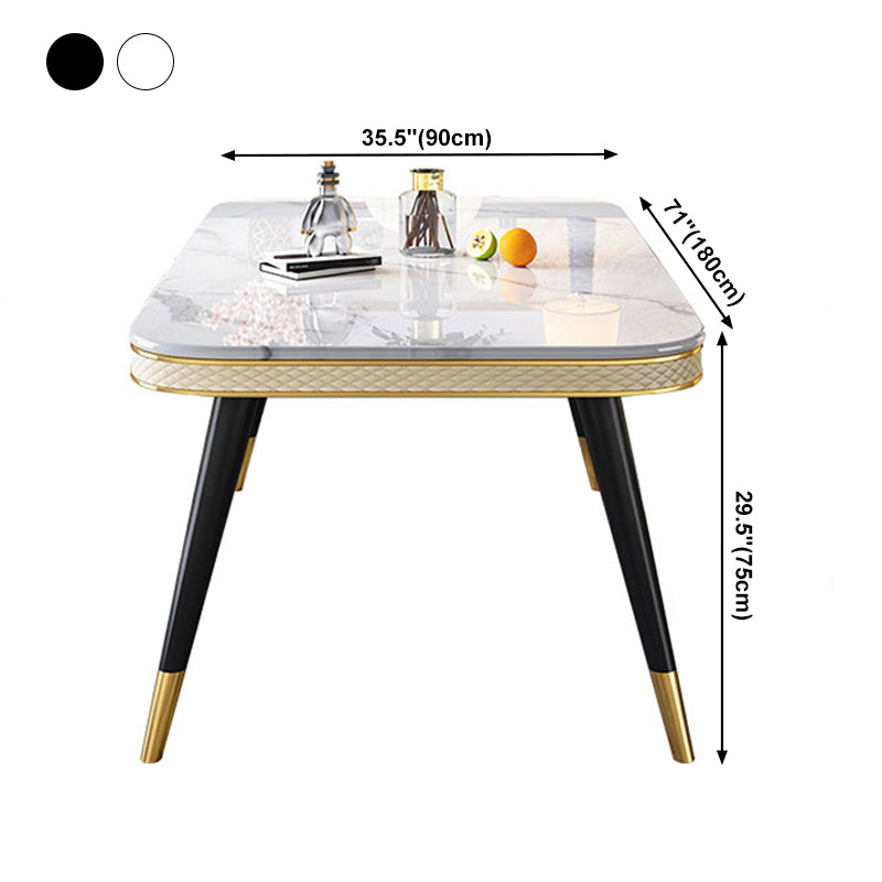 Marble Dining Table Luxury Style 4 Legs Base Rectangle Table for Dining Room Clearhalo ' dining_table' 'Dining Tables & Seating' 'Dining Tables' 'furn' 'furn_dining_table' 'Furniture' 'furniture_dining_table' 'Kitchen & Dining Furniture' 'kitchen&dining_furn' 'kitchen' 'kitchen_dining_table' 4060693