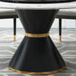 Traditional Luxury Dining Room Table Rectangle Sintered Stone Table with Pedestal Base Clearhalo ' dining_table' 'Dining Tables & Seating' 'Dining Tables' 'furn' 'furn_dining_table' 'Furniture' 'furniture_dining_table' 'Kitchen & Dining Furniture' 'kitchen&dining_furn' 'kitchen' 'kitchen_dining_table' 4060700