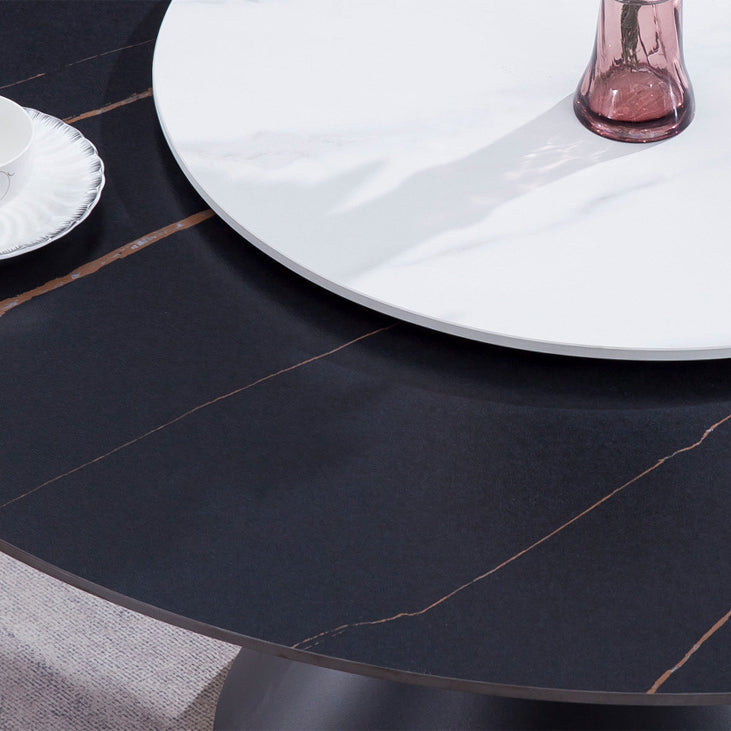 Traditional Luxury Dining Room Table Rectangle Sintered Stone Table with Pedestal Base Clearhalo ' dining_table' 'Dining Tables & Seating' 'Dining Tables' 'furn' 'furn_dining_table' 'Furniture' 'furniture_dining_table' 'Kitchen & Dining Furniture' 'kitchen&dining_furn' 'kitchen' 'kitchen_dining_table' 4060701