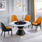 Traditional Luxury Dining Room Table Rectangle Sintered Stone Table with Pedestal Base Clearhalo ' dining_table' 'Dining Tables & Seating' 'Dining Tables' 'furn' 'furn_dining_table' 'Furniture' 'furniture_dining_table' 'Kitchen & Dining Furniture' 'kitchen&dining_furn' 'kitchen' 'kitchen_dining_table' 4060703