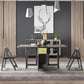 Mid-Century Modern Dining Table Rectangle Drop-Leaf 59" Dining Table(only table) Clearhalo ' dining_table' 'Dining Tables & Seating' 'Dining Tables' 'furn' 'furn_dining_table' 'Furniture' 'furniture_dining_table' 'Kitchen & Dining Furniture' 'kitchen&dining_furn' 'kitchen' 'kitchen_dining_table' 4060723