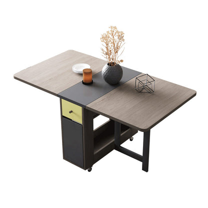 Mid-Century Modern Dining Table Rectangle Drop-Leaf 59" Dining Table(only table) Brown Without Chairs Clearhalo ' dining_table' 'Dining Tables & Seating' 'Dining Tables' 'furn' 'furn_dining_table' 'Furniture' 'furniture_dining_table' 'Kitchen & Dining Furniture' 'kitchen&dining_furn' 'kitchen' 'kitchen_dining_table' 4060726