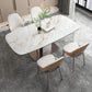 Luxury Sintered Stone Top Dining Table Rectangle Table with Metal Pedestal in Rose Gold Clearhalo ' dining_table' 'Dining Tables & Seating' 'Dining Tables' 'furn' 'furn_dining_table' 'Furniture' 'furniture_dining_table' 'Kitchen & Dining Furniture' 'kitchen&dining_furn' 'kitchen' 'kitchen_dining_table' 4060731