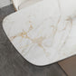 Luxury Sintered Stone Top Dining Table Rectangle Table with Metal Pedestal in Rose Gold Clearhalo ' dining_table' 'Dining Tables & Seating' 'Dining Tables' 'furn' 'furn_dining_table' 'Furniture' 'furniture_dining_table' 'Kitchen & Dining Furniture' 'kitchen&dining_furn' 'kitchen' 'kitchen_dining_table' 4060736