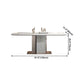 Luxury Sintered Stone Top Dining Table Rectangle Table with Metal Pedestal in Rose Gold Clearhalo ' dining_table' 'Dining Tables & Seating' 'Dining Tables' 'furn' 'furn_dining_table' 'Furniture' 'furniture_dining_table' 'Kitchen & Dining Furniture' 'kitchen&dining_furn' 'kitchen' 'kitchen_dining_table' 4060740