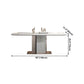 Luxury Sintered Stone Top Dining Table Rectangle Table with Metal Pedestal in Rose Gold Clearhalo ' dining_table' 'Dining Tables & Seating' 'Dining Tables' 'furn' 'furn_dining_table' 'Furniture' 'furniture_dining_table' 'Kitchen & Dining Furniture' 'kitchen&dining_furn' 'kitchen' 'kitchen_dining_table' 4060741