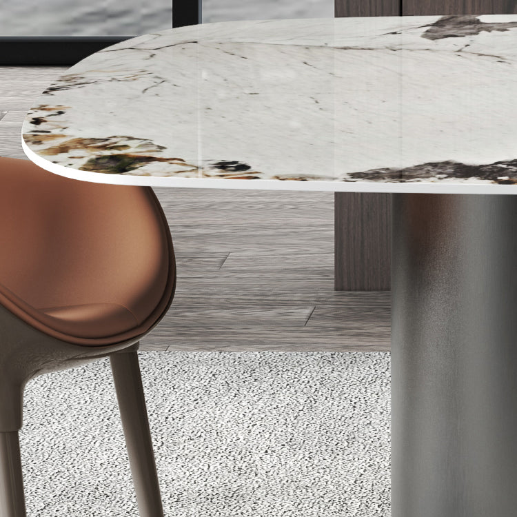 Luxury Sintered Stone Top Dining Table Rectangle Table with Double Pedestal Clearhalo ' dining_table' 'Dining Tables & Seating' 'Dining Tables' 'furn' 'furn_dining_table' 'Furniture' 'furniture_dining_table' 'Kitchen & Dining Furniture' 'kitchen&dining_furn' 'kitchen' 'kitchen_dining_table' 4060771