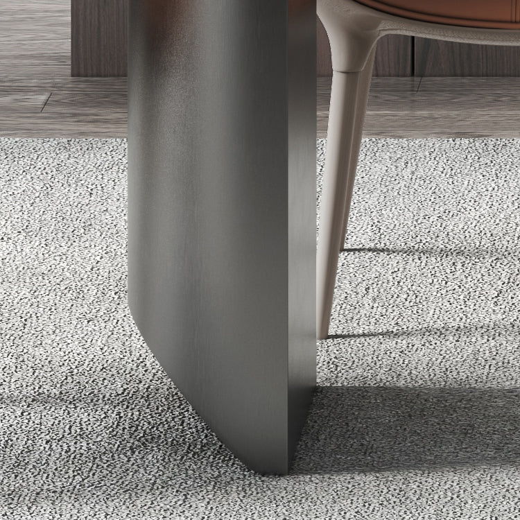 Luxury Sintered Stone Top Dining Table Rectangle Table with Double Pedestal Clearhalo ' dining_table' 'Dining Tables & Seating' 'Dining Tables' 'furn' 'furn_dining_table' 'Furniture' 'furniture_dining_table' 'Kitchen & Dining Furniture' 'kitchen&dining_furn' 'kitchen' 'kitchen_dining_table' 4060772
