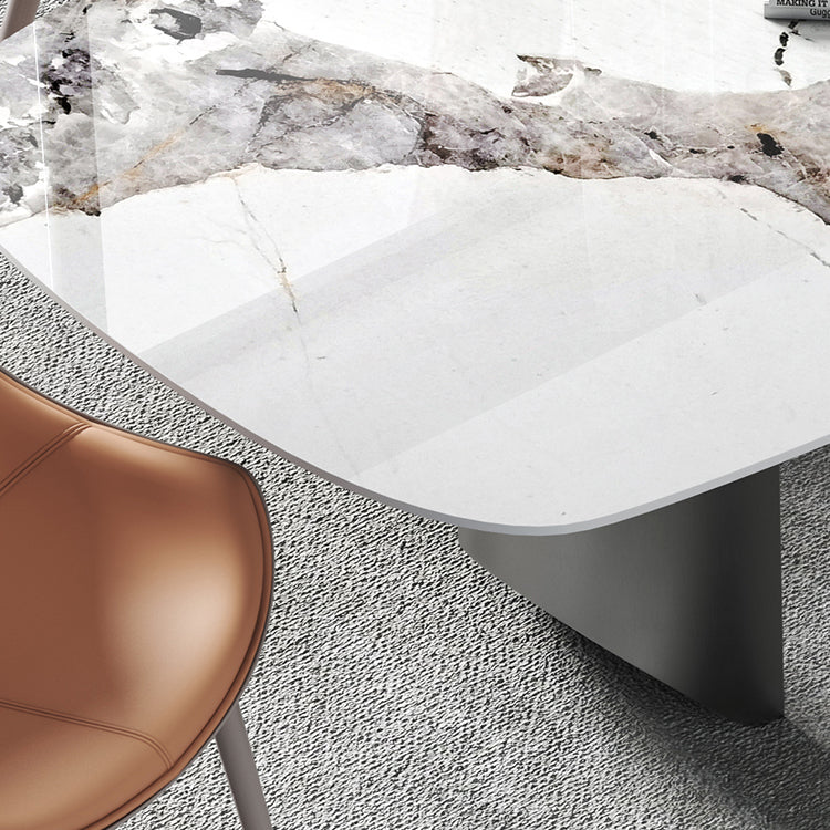 Luxury Sintered Stone Top Dining Table Rectangle Table with Double Pedestal Clearhalo ' dining_table' 'Dining Tables & Seating' 'Dining Tables' 'furn' 'furn_dining_table' 'Furniture' 'furniture_dining_table' 'Kitchen & Dining Furniture' 'kitchen&dining_furn' 'kitchen' 'kitchen_dining_table' 4060773