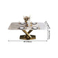 Rectangle Traditional Luxury Dining Table Sintered Stone Table with Gold Pedestal Base Clearhalo ' dining_table' 'Dining Tables & Seating' 'Dining Tables' 'furn' 'furn_dining_table' 'Furniture' 'furniture_dining_table' 'Kitchen & Dining Furniture' 'kitchen&dining_furn' 'kitchen' 'kitchen_dining_table' 4060789
