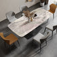 Rectangle Traditional Luxury Dining Table Sintered Stone Table with Black Pedestal Base Clearhalo ' dining_table' 'Dining Tables & Seating' 'Dining Tables' 'furn' 'furn_dining_table' 'Furniture' 'furniture_dining_table' 'Kitchen & Dining Furniture' 'kitchen&dining_furn' 'kitchen' 'kitchen_dining_table' 4060794