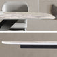 Rectangle Traditional Luxury Dining Table Sintered Stone Table with Black Pedestal Base Clearhalo ' dining_table' 'Dining Tables & Seating' 'Dining Tables' 'furn' 'furn_dining_table' 'Furniture' 'furniture_dining_table' 'Kitchen & Dining Furniture' 'kitchen&dining_furn' 'kitchen' 'kitchen_dining_table' 4060798