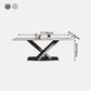 Rectangle Traditional Luxury Dining Table Sintered Stone Table with Black Pedestal Base Clearhalo ' dining_table' 'Dining Tables & Seating' 'Dining Tables' 'furn' 'furn_dining_table' 'Furniture' 'furniture_dining_table' 'Kitchen & Dining Furniture' 'kitchen&dining_furn' 'kitchen' 'kitchen_dining_table' 4060804