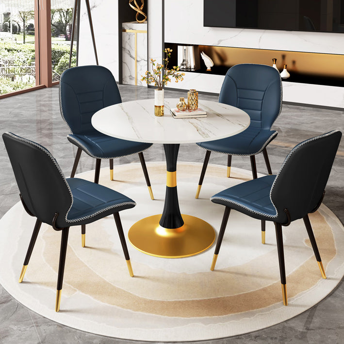 Round Traditional Luxury Dining Table Sintered Stone Table with Tulip Base Clearhalo ' dining_table' 'Dining Tables & Seating' 'Dining Tables' 'furn' 'furn_dining_table' 'Furniture' 'furniture_dining_table' 'Kitchen & Dining Furniture' 'kitchen&dining_furn' 'kitchen' 'kitchen_dining_table' 4060828