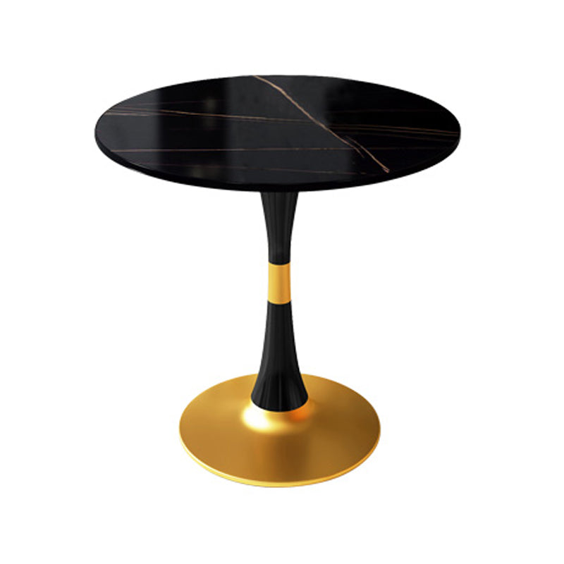 Round Traditional Luxury Dining Table Sintered Stone Table with Tulip Base Black Without Chairs Clearhalo ' dining_table' 'Dining Tables & Seating' 'Dining Tables' 'furn' 'furn_dining_table' 'Furniture' 'furniture_dining_table' 'Kitchen & Dining Furniture' 'kitchen&dining_furn' 'kitchen' 'kitchen_dining_table' 4060831