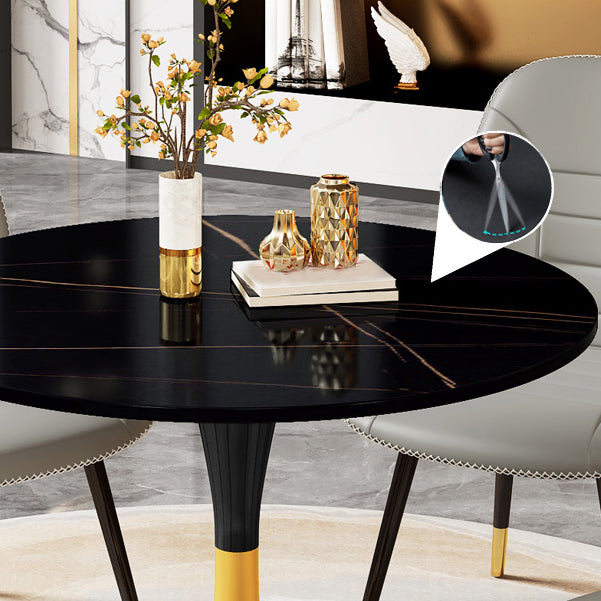 Round Traditional Luxury Dining Table Sintered Stone Table with Tulip Base Clearhalo ' dining_table' 'Dining Tables & Seating' 'Dining Tables' 'furn' 'furn_dining_table' 'Furniture' 'furniture_dining_table' 'Kitchen & Dining Furniture' 'kitchen&dining_furn' 'kitchen' 'kitchen_dining_table' 4060832