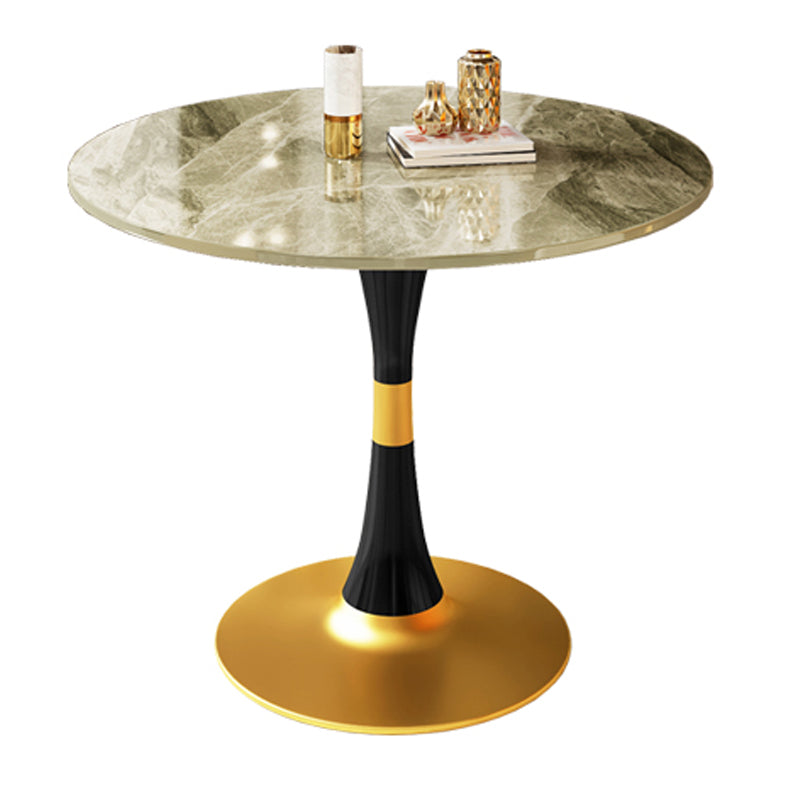 Round Traditional Luxury Dining Table Sintered Stone Table with Tulip Base Gray Without Chairs Clearhalo ' dining_table' 'Dining Tables & Seating' 'Dining Tables' 'furn' 'furn_dining_table' 'Furniture' 'furniture_dining_table' 'Kitchen & Dining Furniture' 'kitchen&dining_furn' 'kitchen' 'kitchen_dining_table' 4060835