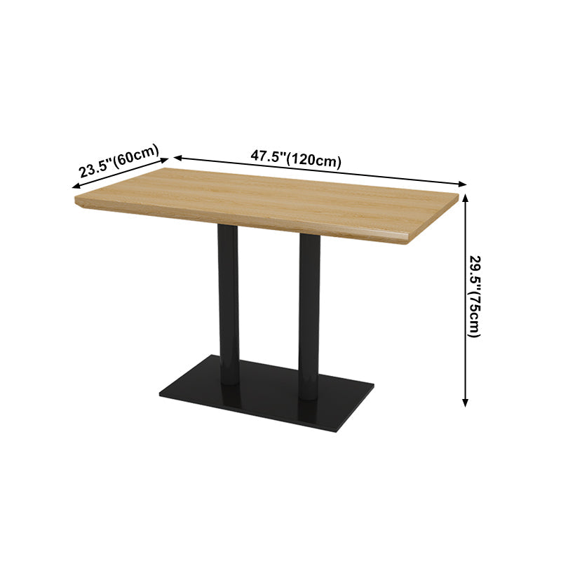 Industrial Dining Table Black Metal Base Table for Home Kitchen Dinner Clearhalo ' dining_table' 'Dining Tables & Seating' 'Dining Tables' 'furn' 'furn_dining_table' 'Furniture' 'furniture_dining_table' 'Kitchen & Dining Furniture' 'kitchen&dining_furn' 'kitchen' 'kitchen_dining_table' 4060874