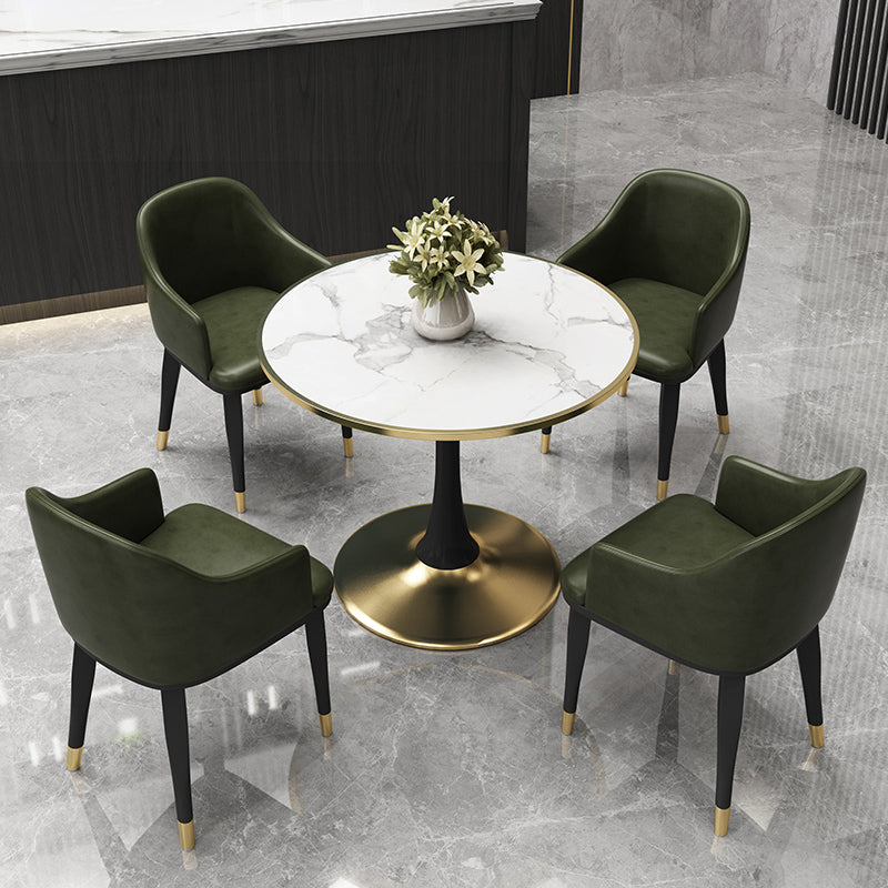 31.5-inch Metal Contemporary Dining Table Round Table for Kitchen and Dining Room Clearhalo ' dining_table' 'Dining Tables & Seating' 'Dining Tables' 'furn' 'furn_dining_table' 'Furniture' 'furniture_dining_table' 'Kitchen & Dining Furniture' 'kitchen&dining_furn' 'kitchen' 'kitchen_dining_table' 4060902