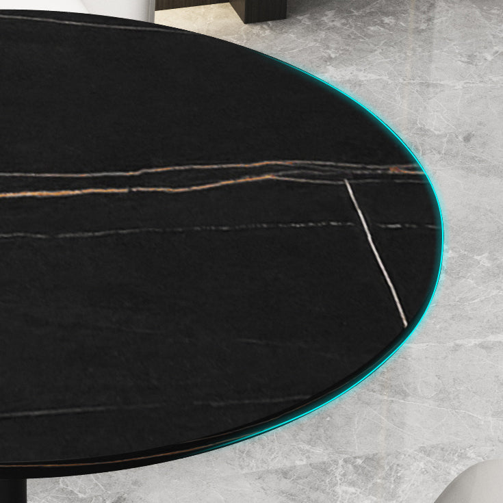 31.5-inch Metal Contemporary Dining Table Round Table for Kitchen and Dining Room Clearhalo ' dining_table' 'Dining Tables & Seating' 'Dining Tables' 'furn' 'furn_dining_table' 'Furniture' 'furniture_dining_table' 'Kitchen & Dining Furniture' 'kitchen&dining_furn' 'kitchen' 'kitchen_dining_table' 4060908