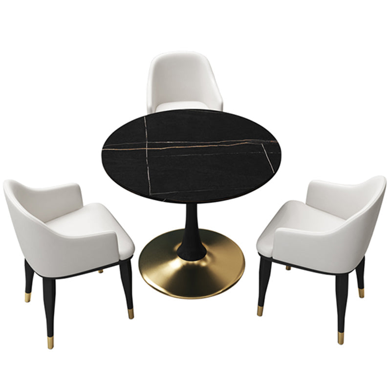 31.5-inch Metal Contemporary Dining Table Round Table for Kitchen and Dining Room Clearhalo ' dining_table' 'Dining Tables & Seating' 'Dining Tables' 'furn' 'furn_dining_table' 'Furniture' 'furniture_dining_table' 'Kitchen & Dining Furniture' 'kitchen&dining_furn' 'kitchen' 'kitchen_dining_table' 4060910