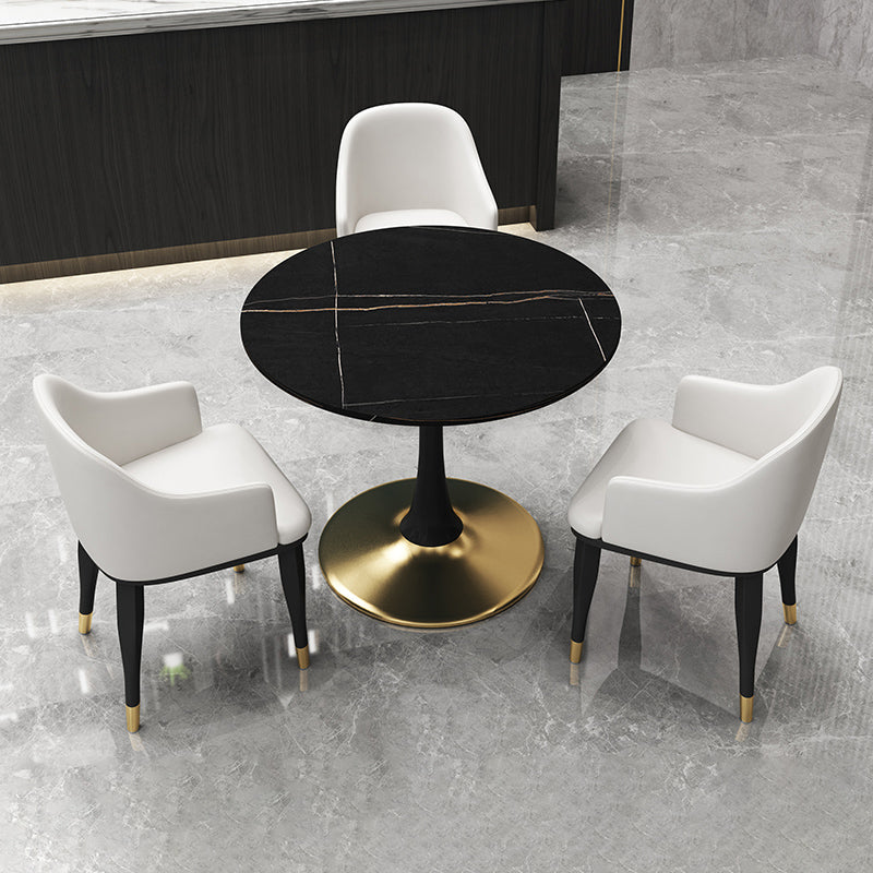 31.5-inch Metal Contemporary Dining Table Round Table for Kitchen and Dining Room Clearhalo ' dining_table' 'Dining Tables & Seating' 'Dining Tables' 'furn' 'furn_dining_table' 'Furniture' 'furniture_dining_table' 'Kitchen & Dining Furniture' 'kitchen&dining_furn' 'kitchen' 'kitchen_dining_table' 4060912