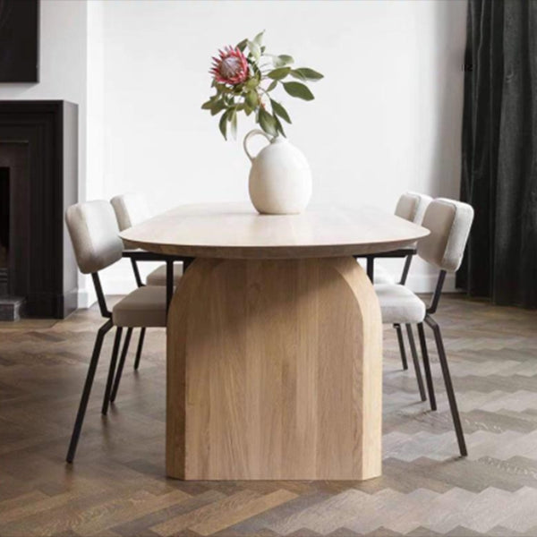 Oval Dinette Table Simplicity Style Double Pedestal Furniture for Indoor Clearhalo ' dining_table' 'Dining Tables & Seating' 'Dining Tables' 'furn' 'furn_dining_table' 'Furniture' 'furniture_dining_table' 'Kitchen & Dining Furniture' 'kitchen&dining_furn' 'kitchen' 'kitchen_dining_table' 4060920