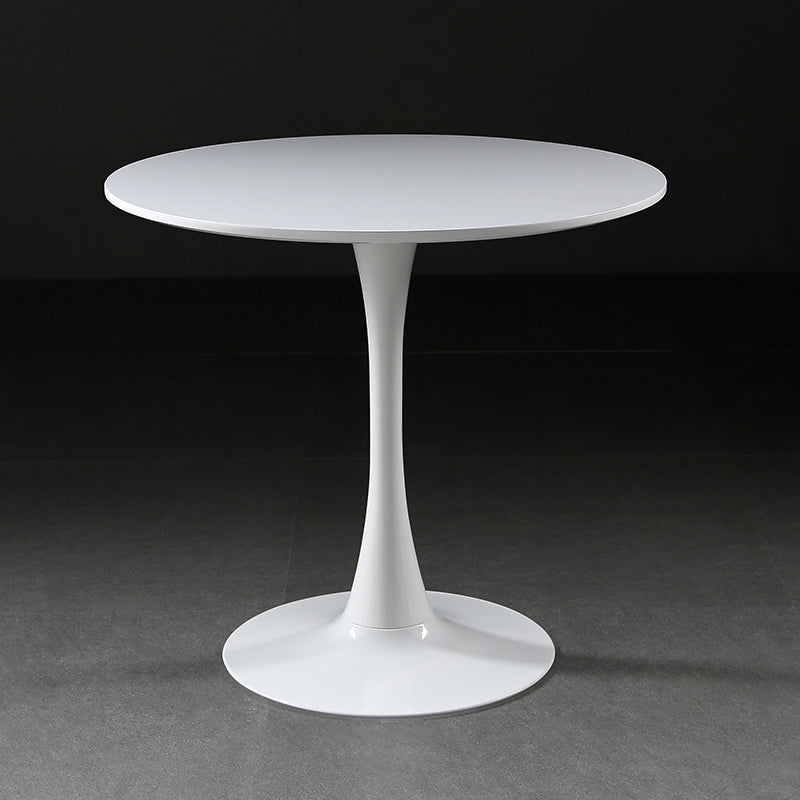 Metal Contemporary Round Dining Table Wood Top Table with Tulip White Without Chairs Clearhalo ' dining_table' 'Dining Tables & Seating' 'Dining Tables' 'furn' 'furn_dining_table' 'Furniture' 'furniture_dining_table' 'Kitchen & Dining Furniture' 'kitchen&dining_furn' 'kitchen' 'kitchen_dining_table' 4060930