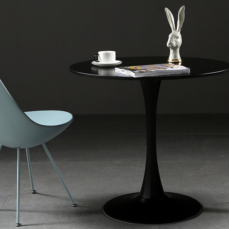 Metal Contemporary Round Dining Table Wood Top Table with Tulip Clearhalo ' dining_table' 'Dining Tables & Seating' 'Dining Tables' 'furn' 'furn_dining_table' 'Furniture' 'furniture_dining_table' 'Kitchen & Dining Furniture' 'kitchen&dining_furn' 'kitchen' 'kitchen_dining_table' 4060932