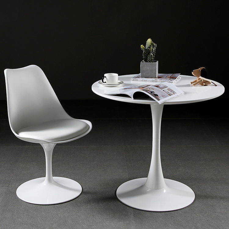 Metal Contemporary Round Dining Table Wood Top Table with Tulip Clearhalo ' dining_table' 'Dining Tables & Seating' 'Dining Tables' 'furn' 'furn_dining_table' 'Furniture' 'furniture_dining_table' 'Kitchen & Dining Furniture' 'kitchen&dining_furn' 'kitchen' 'kitchen_dining_table' 4060933