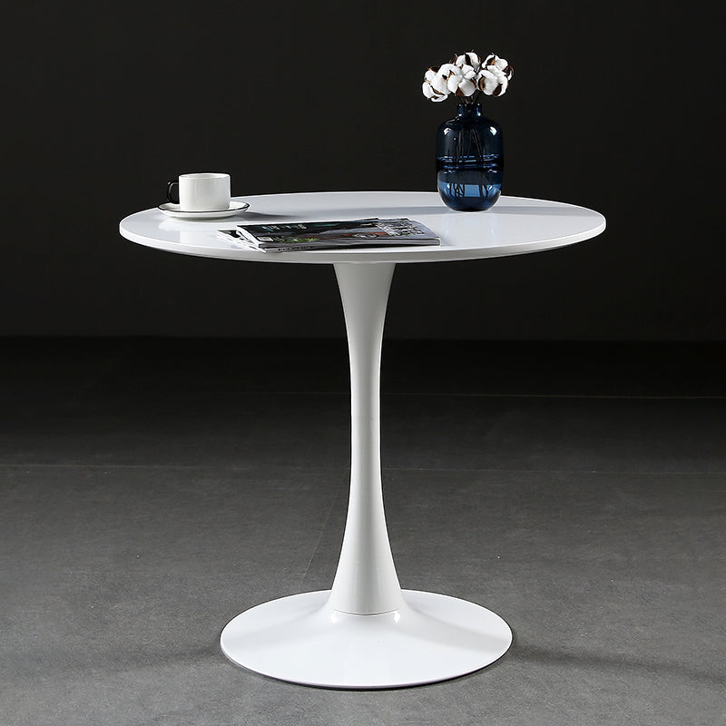 Metal Contemporary Round Dining Table Wood Top Table with Tulip Clearhalo ' dining_table' 'Dining Tables & Seating' 'Dining Tables' 'furn' 'furn_dining_table' 'Furniture' 'furniture_dining_table' 'Kitchen & Dining Furniture' 'kitchen&dining_furn' 'kitchen' 'kitchen_dining_table' 4060939