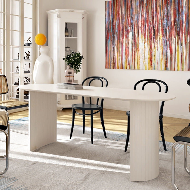 Contemporary Style Oval Dining Table Solid Wood Furniture for Dining Room Clearhalo ' dining_table' 'Dining Tables & Seating' 'Dining Tables' 'furn' 'furn_dining_table' 'Furniture' 'furniture_dining_table' 'Kitchen & Dining Furniture' 'kitchen&dining_furn' 'kitchen' 'kitchen_dining_table' 4060947