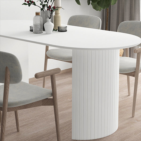Contemporary Style Oval Dining Table Solid Wood Furniture for Dining Room Clearhalo ' dining_table' 'Dining Tables & Seating' 'Dining Tables' 'furn' 'furn_dining_table' 'Furniture' 'furniture_dining_table' 'Kitchen & Dining Furniture' 'kitchen&dining_furn' 'kitchen' 'kitchen_dining_table' 4060951